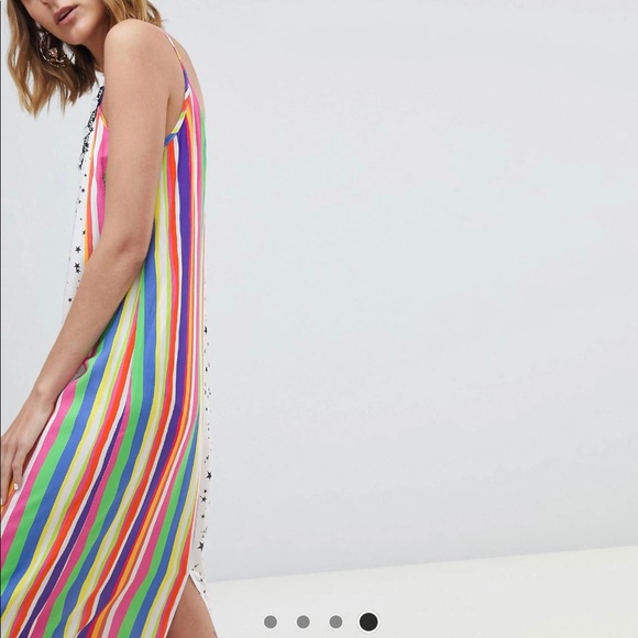 ASOS Reclaimed Vintage rainbow striped stars maxi - Picture 4 of 5
